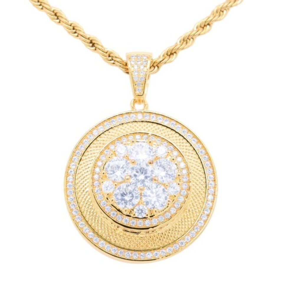 Fully Iced Out Coin Pendant with 150 lab Diamonds